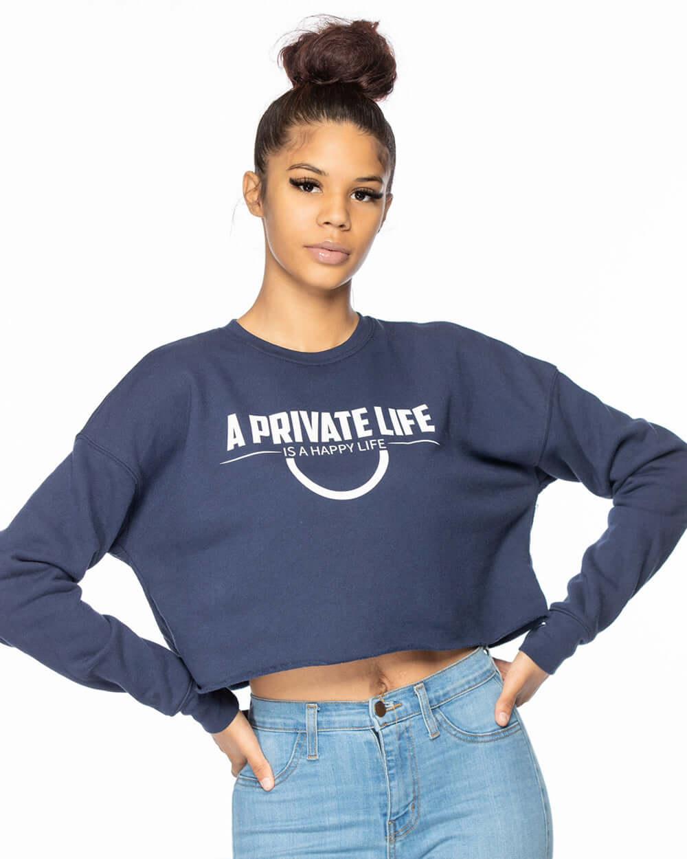 A Private Life Cropped Crew Fleece - Lee's Treasure Chest 