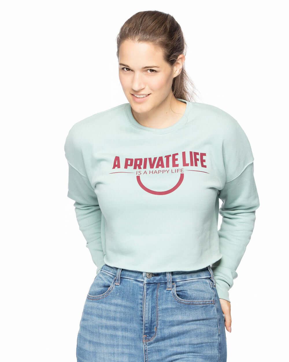 A Private Life Cropped Crew Fleece - Lee's Treasure Chest 