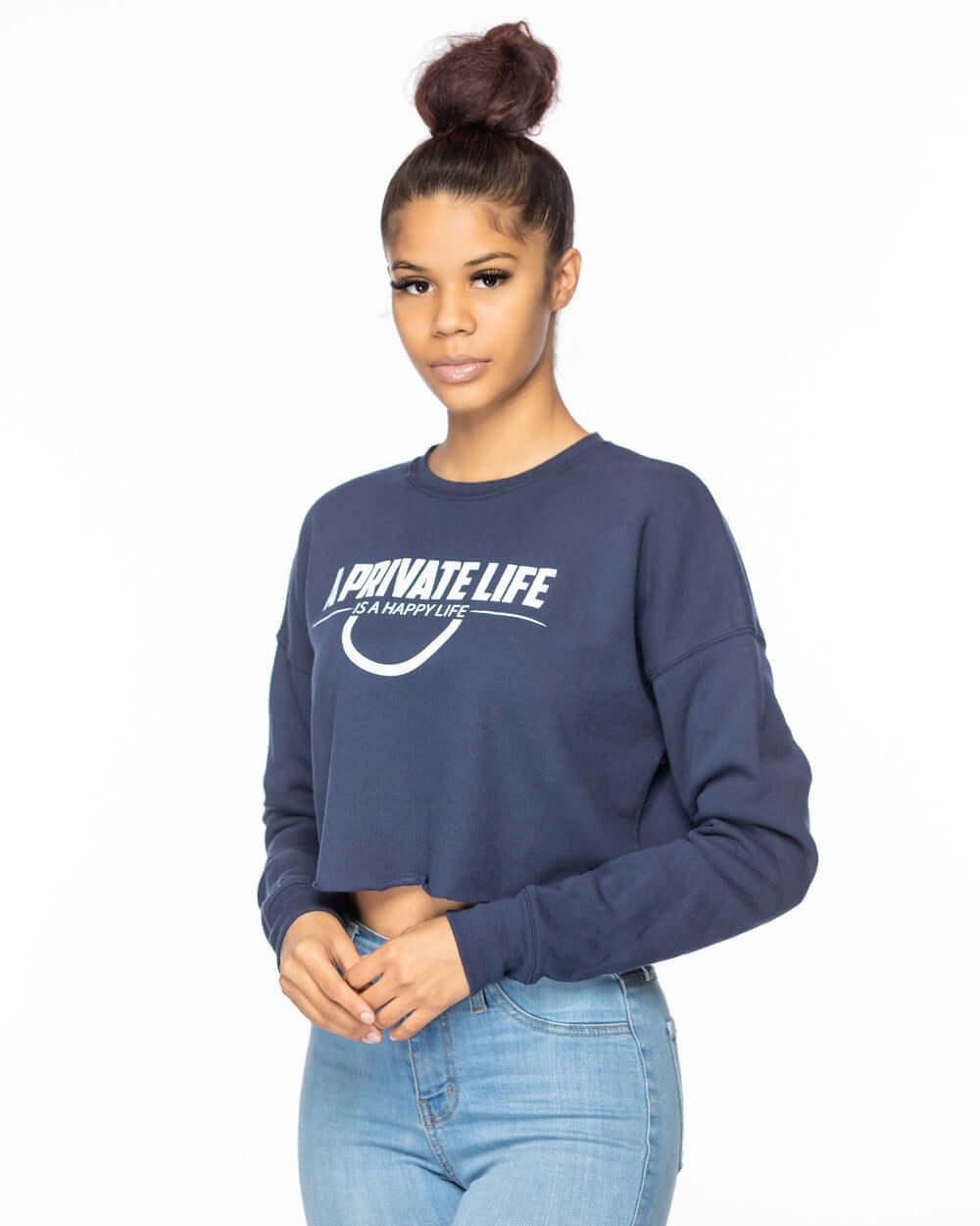 A Private Life Cropped Crew Fleece - Lee's Treasure Chest 