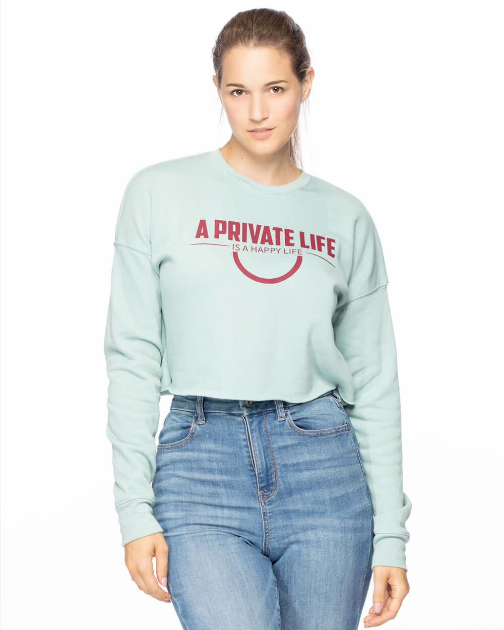 A Private Life Cropped Crew Fleece - Lee's Treasure Chest 