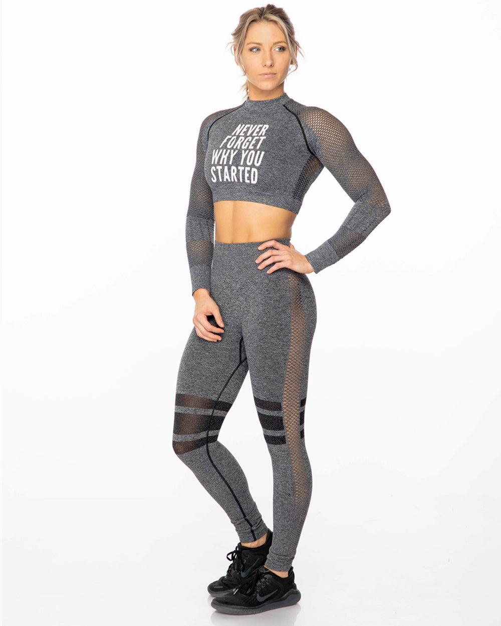 Custom Fitness Crop Top Set with Thumbhole - Lee's Treasure Chest 