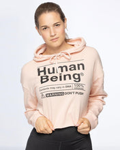 Load image into Gallery viewer, Human Being Lightweight Cropped Hooded Sweatshirt - Lee&#39;s Treasure Chest 