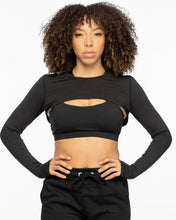 Load image into Gallery viewer, Round Collar Long Sleeve Crop Top - Lee&#39;s Treasure Chest 