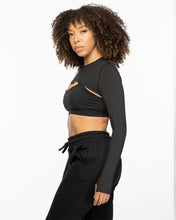 Load image into Gallery viewer, Round Collar Long Sleeve Crop Top - Lee&#39;s Treasure Chest 